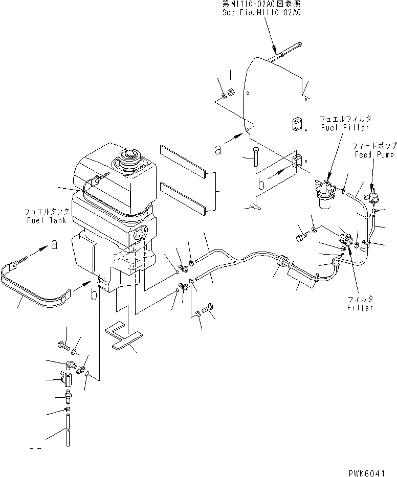 Схема запчастей Komatsu PC40R-8 - ТОПЛИВН. ЛИНИЯ ТОПЛИВН. БАК. AND КОМПОНЕНТЫ
