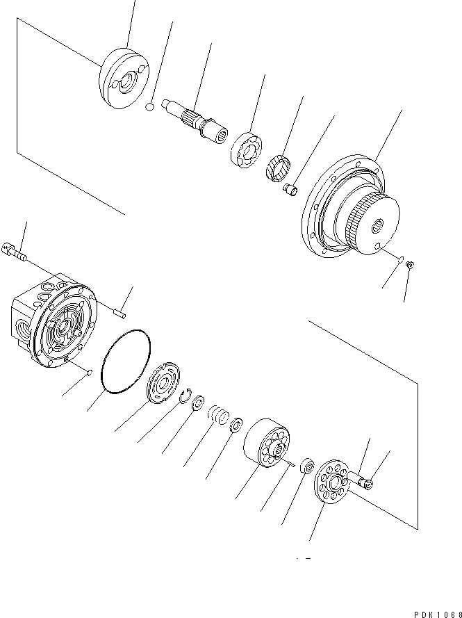 Схема запчастей Komatsu PC40R-8 - МОТОР ХОДА (/) ОСНОВН. КОМПОНЕНТЫ И РЕМКОМПЛЕКТЫ
