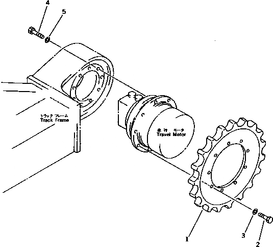 Схема запчастей Komatsu PC45-1 - ЗВЕЗДОЧКА (ДЛЯ РЕЗИН. SHOE)(№-) НИЖНЯЯ ГИДРОЛИНИЯ И ЛИНИЯ ХОДА