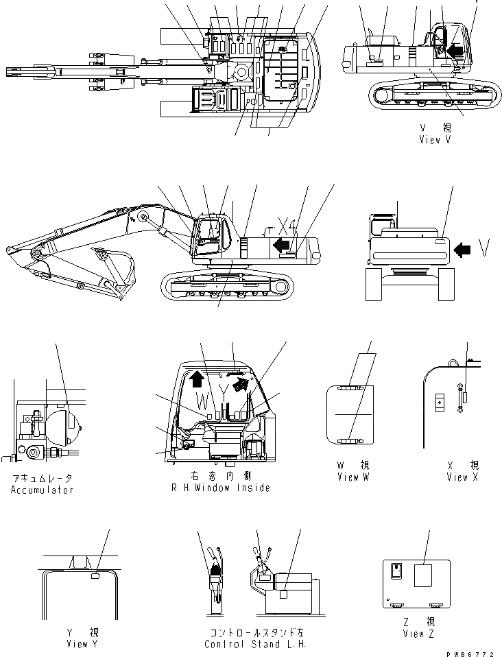 Схема запчастей Komatsu PC450-6 - ТАБЛИЧКИ (КИТАЙ)(№-) МАРКИРОВКА