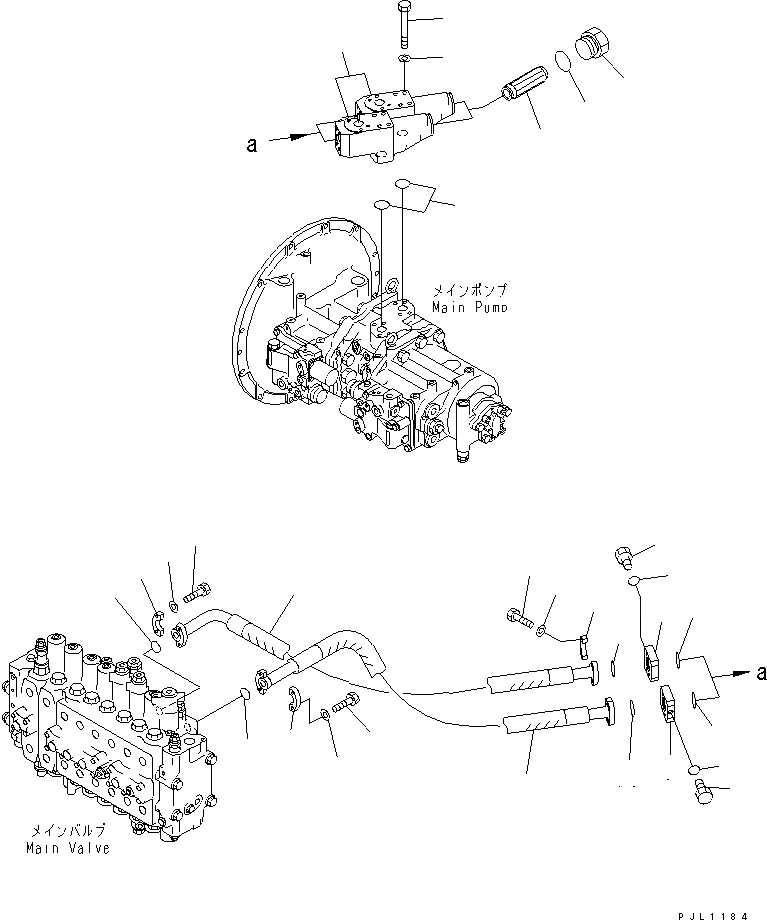 Схема запчастей Komatsu PC450-6Z - ЛИНИЯ ПОДАЧИ (БЛОК) (С ПРОПУСКНЫМ КЛАПАНОМ)(№-) ГИДРАВЛИКА