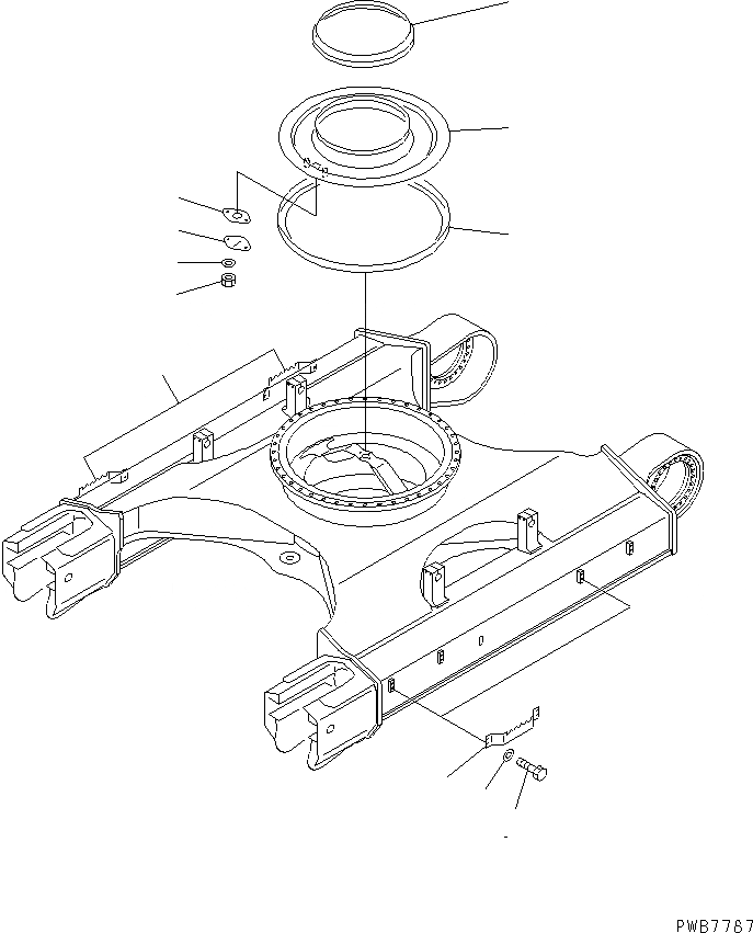 Схема запчастей Komatsu PC450-6Z - ГУСЕНИЧНАЯ РАМА(№-) ХОДОВАЯ