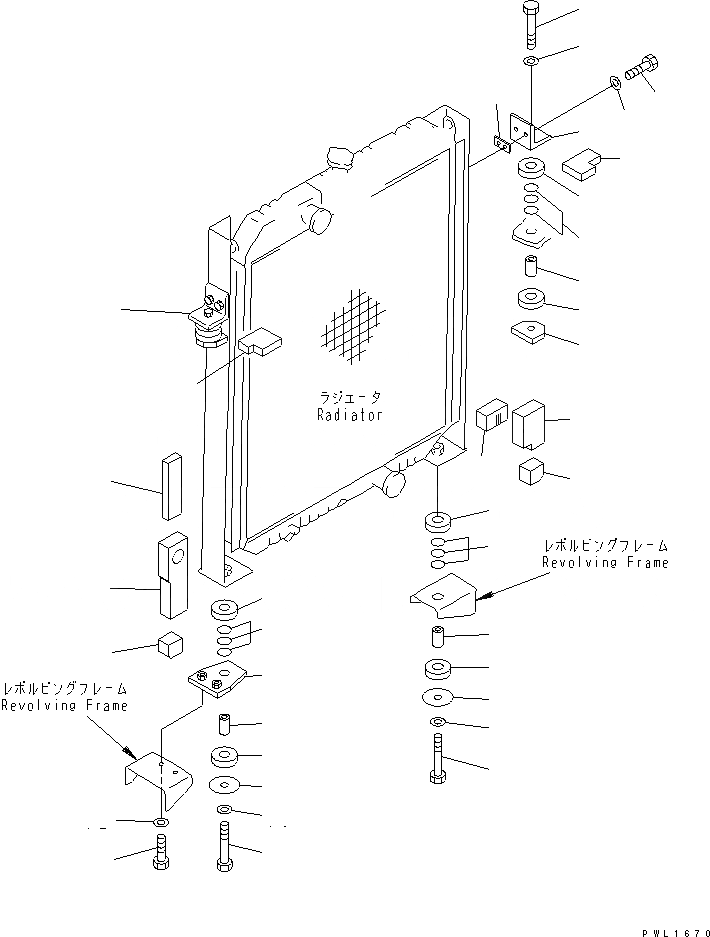 Схема запчастей Komatsu PC450-6K-J - ОХЛАЖД-Е (КРЕПЛЕНИЕ РАДИАТОРА И ЩИТКИ)(№-) СИСТЕМА ОХЛАЖДЕНИЯ
