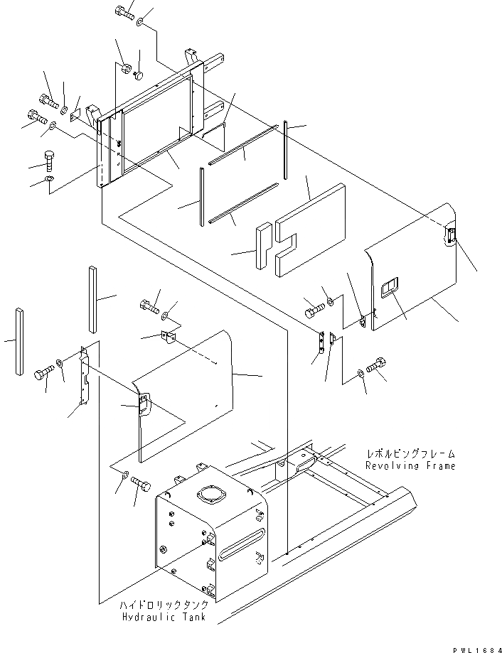 Схема запчастей Komatsu PC450-6K-J - ЛЕВ. ДВЕРЬ (КАБИНА)(№-) ЧАСТИ КОРПУСА