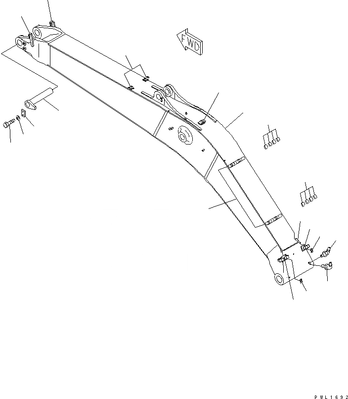 Схема запчастей Komatsu PC450-6K-J - СТРЕЛА (7.M) (СТРЕЛА И ВЕРХН. ПАЛЕЦ)(№-) РАБОЧЕЕ ОБОРУДОВАНИЕ