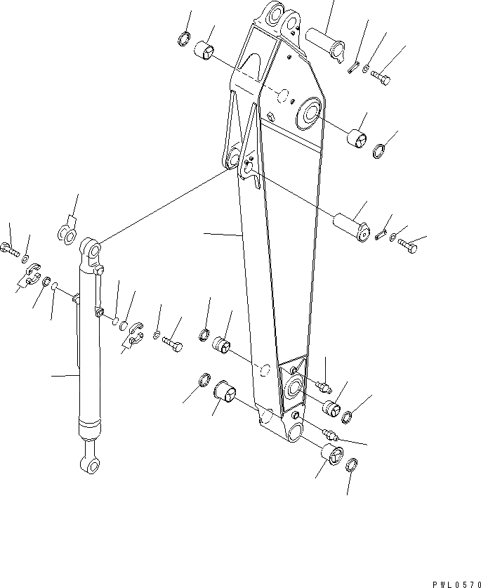 Схема запчастей Komatsu PC450-6K-J - РУКОЯТЬ (.M) (РУКОЯТЬ И ЦИЛИНДР КОВША) (ДЛЯ COMPONENT)(№-) РАБОЧЕЕ ОБОРУДОВАНИЕ