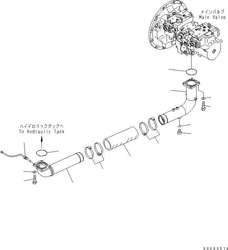 Схема запчастей Komatsu PC450-7E0 - ВСАСЫВ. ЛИНИЯ(№-) ГИДРАВЛИКА