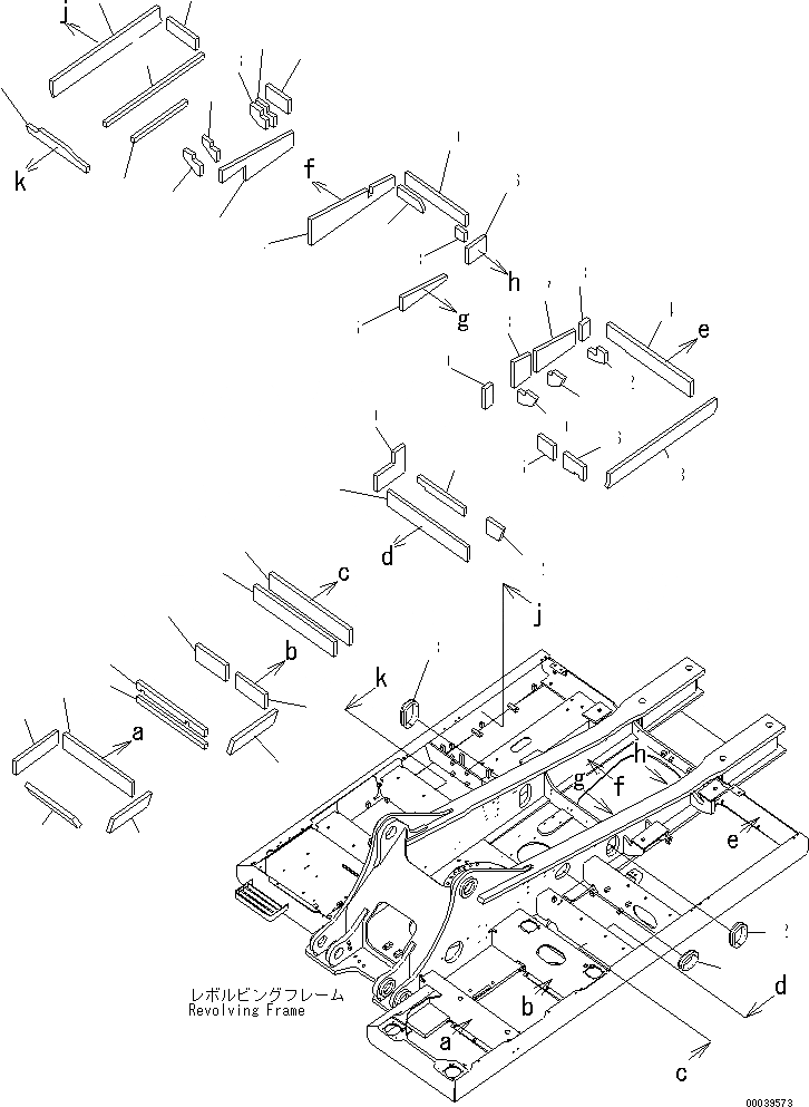 Схема запчастей Komatsu PC450-7E0 - ОСНОВНАЯ РАМА (С ЗАЩИТА НИЖНЕЙ ЧАСТИ) (/) ОСНОВНАЯ РАМА И ЕЕ ЧАСТИ