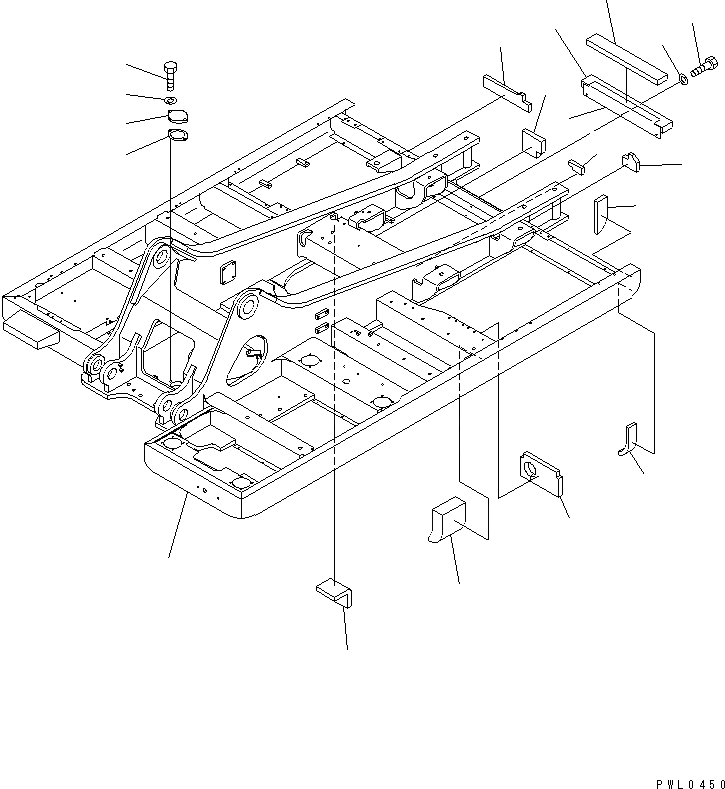 Схема запчастей Komatsu PC450-6K-KE - ОСНОВНАЯ РАМА (С ДОПОЛН. ГИДРОЛИНИЕЙ) ОСНОВНАЯ РАМА И ЕЕ ЧАСТИ