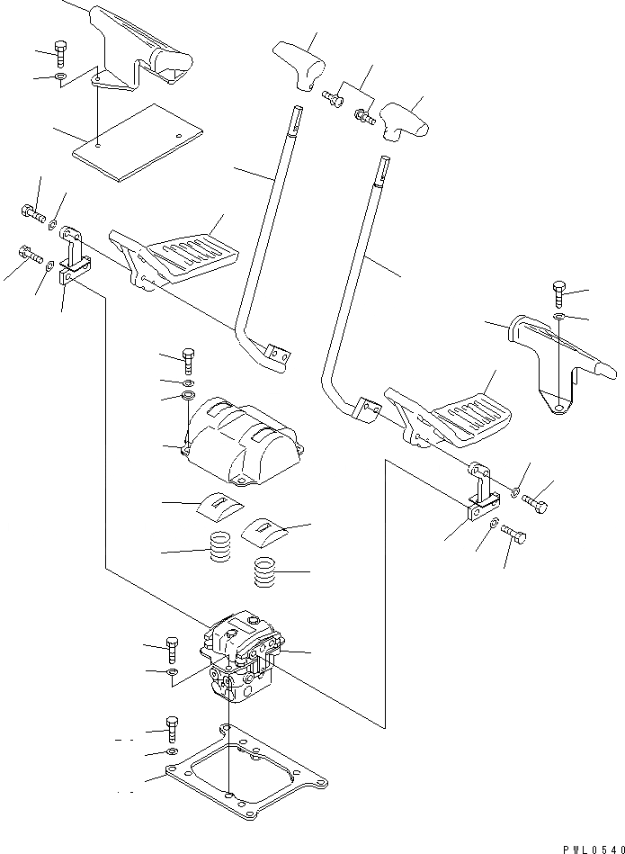 Схема запчастей Komatsu PC450-6K-KE - ОСНОВН. КОНСТРУКЦИЯ (РЫЧАН УПРАВЛ-Я ХОДОМ) КАБИНА ОПЕРАТОРА И СИСТЕМА УПРАВЛЕНИЯ