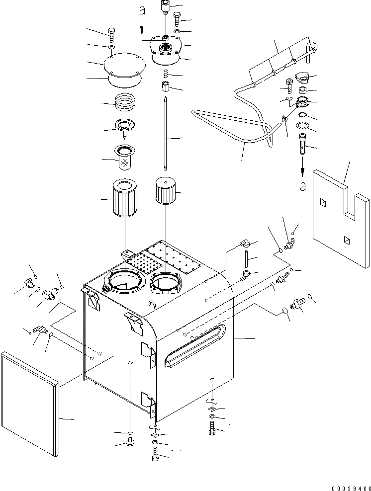 Схема запчастей Komatsu PC450-7K-E0 - ГИДР. БАК. (ДЛЯ КЛАПАНА ПЕРЕГРУЗКИ) ГИДРАВЛИКА