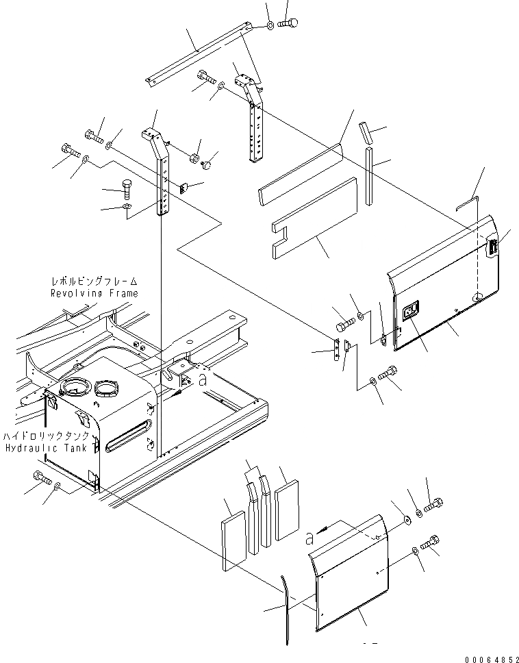 Схема запчастей Komatsu PC450-8 - ЛЕВ. ДВЕРЬ (КАБИНА) (№K-) M ЧАСТИ КОРПУСА