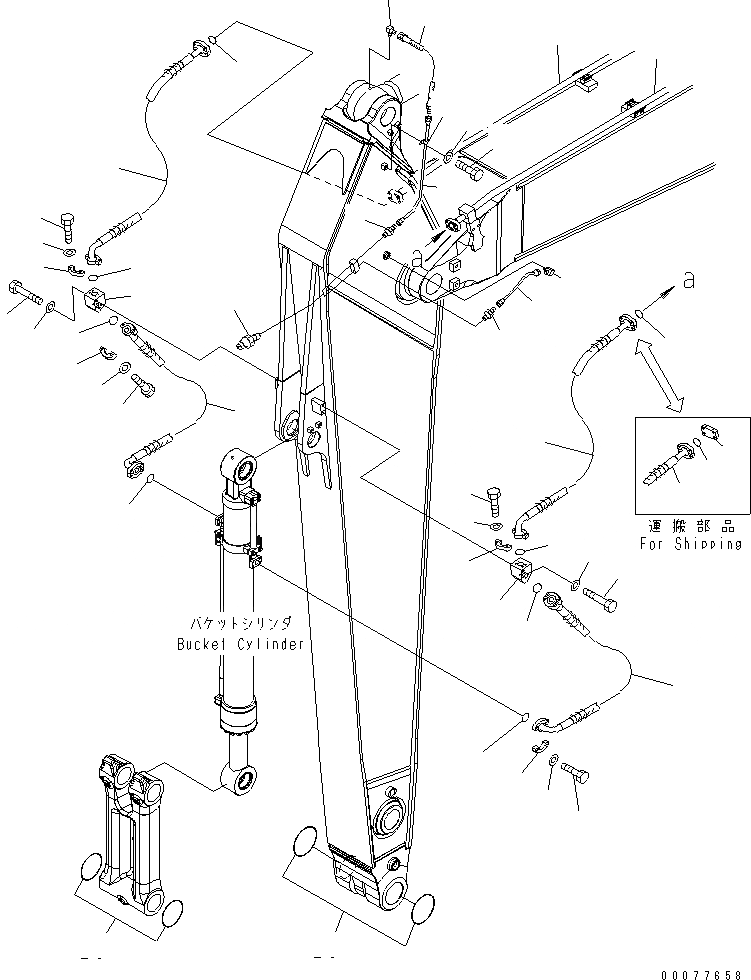 Схема запчастей Komatsu PC450-8 - РУКОЯТЬ (.M) (ПАТРУБКИ ЦИЛИНДРА КОВША И СИСТЕМА СМАЗКИ) T РАБОЧЕЕ ОБОРУДОВАНИЕ