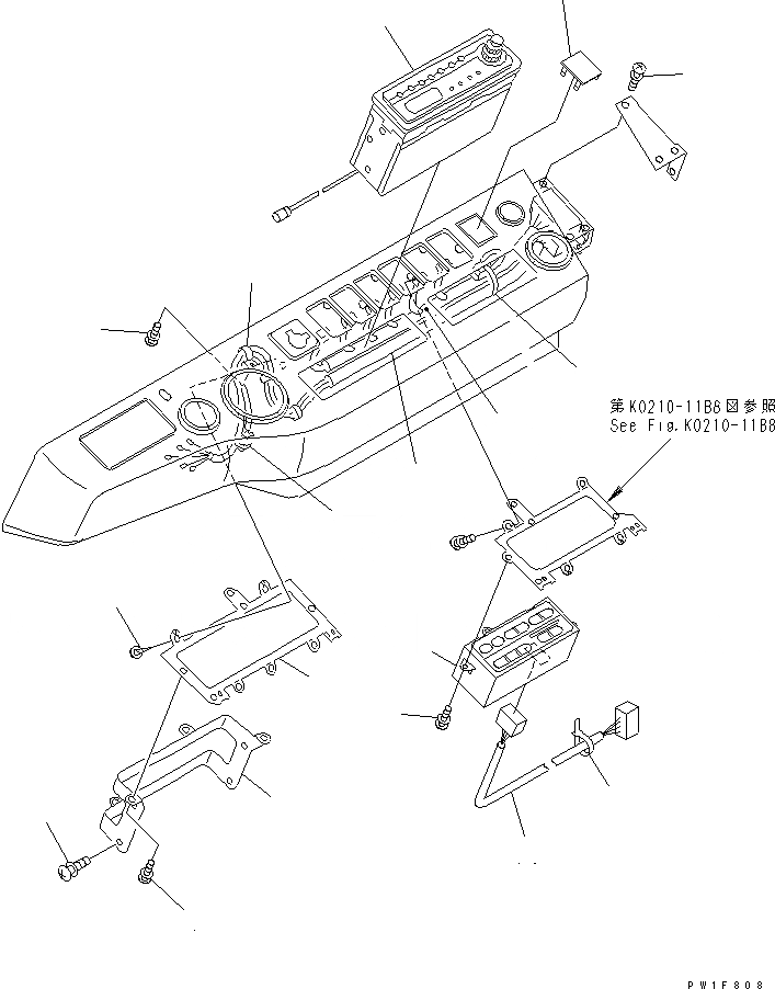 Схема запчастей Komatsu PC450-6 - КАБИНА (ПАНЕЛЬ) (Э/ПРОВОДКА) (С КОНДИЦИОНЕРОМ И РАДИО) (КАРЬЕРН. СПЕЦИФ-Я)(№7-) КАБИНА ОПЕРАТОРА И СИСТЕМА УПРАВЛЕНИЯ