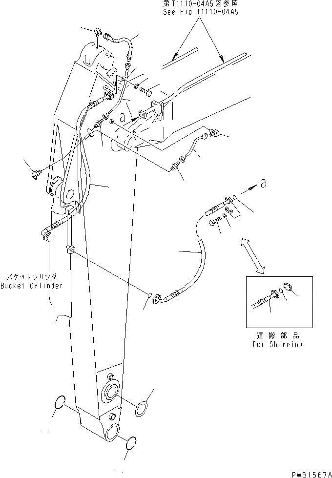 Схема запчастей Komatsu PC450-6 - РУКОЯТЬ (.M) (SE) (ПАТРУБКИ ЦИЛИНДРА КОВША И УПЛОТНЕНИЯ) РАБОЧЕЕ ОБОРУДОВАНИЕ