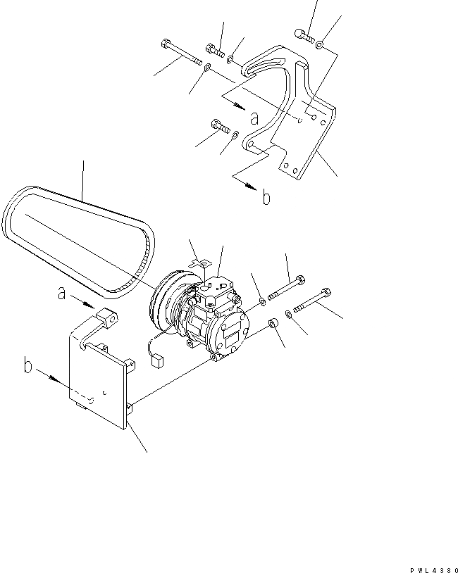Схема запчастей Komatsu PC450-6K - КОНДИЦ. ВОЗДУХА (КОМПРЕССОР)(№K-) КАБИНА ОПЕРАТОРА И СИСТЕМА УПРАВЛЕНИЯ