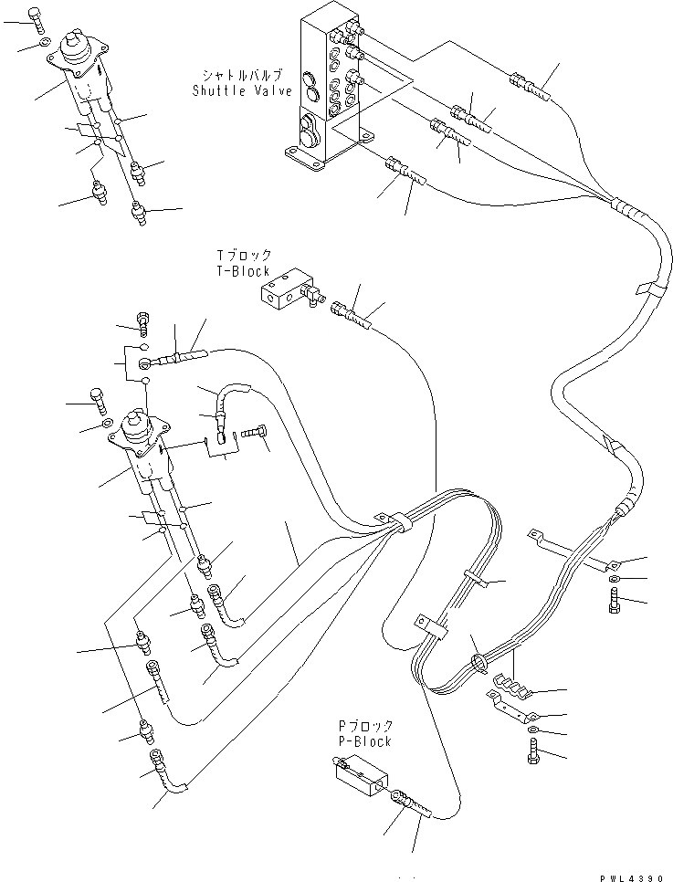 Схема запчастей Komatsu PC450-6K - P.P.C. РАБОЧАЯ ЛИНИЯ (КЛАПАН PPCAND ПАТРУБКИ ЛЕВОЙ СТОЙКИ)(№K-) КАБИНА ОПЕРАТОРА И СИСТЕМА УПРАВЛЕНИЯ
