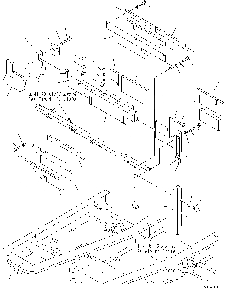 Схема запчастей Komatsu PC450-6K - ПЕРЕГОРОДКА. (КАБИНА) (ДВИГАТЕЛЬ ОБСТАНОВКА ДЛЯNT)(№K-) ЧАСТИ КОРПУСА