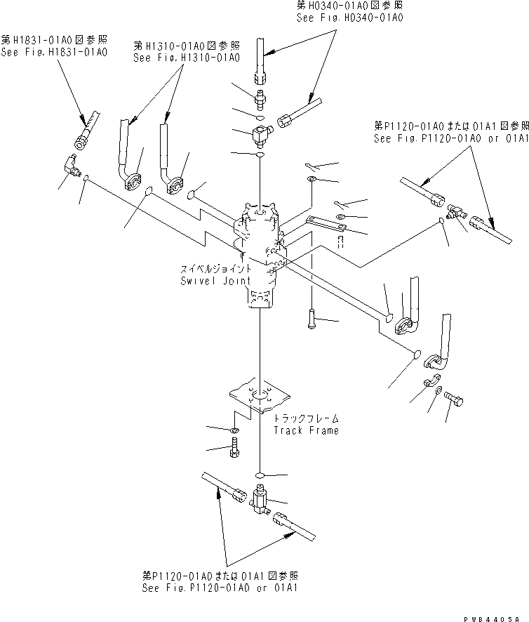 Схема запчастей Komatsu PC450-6K - ПОВОРОТНОЕ СОЕДИНЕНИЕ (СОЕДИНИТЕЛЬН. ЧАСТИ)(№K-K999) ПОВОРОТН. КРУГ И КОМПОНЕНТЫ