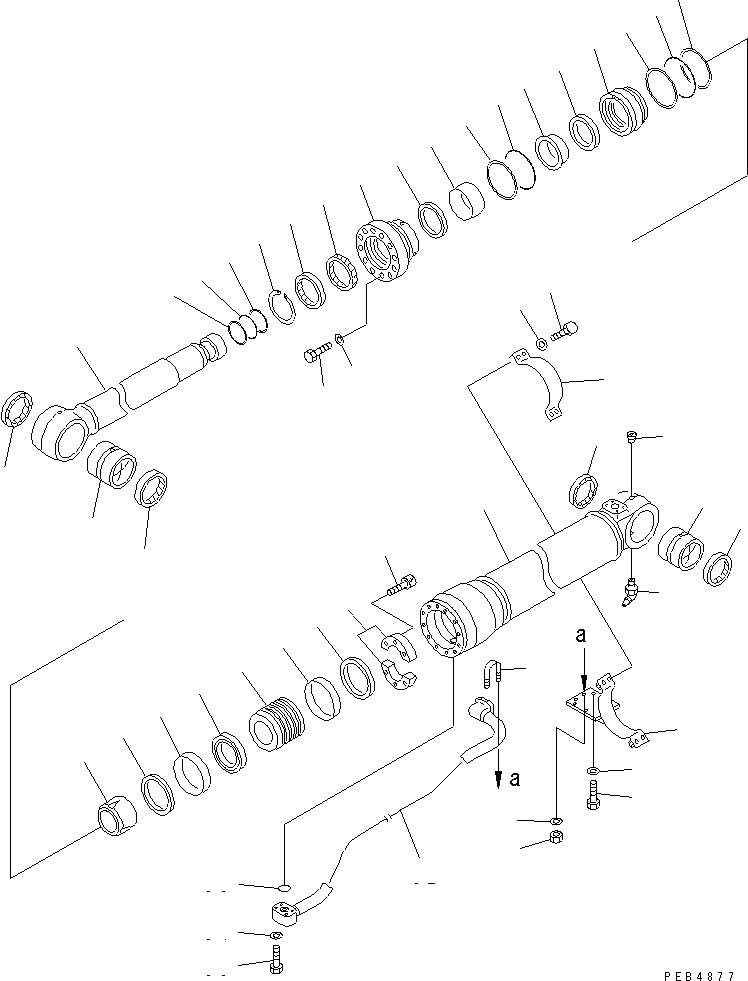 Схема запчастей Komatsu PC450-6K - ЦИЛИНДР СТРЕЛЫ(№K-K999) РАБОЧЕЕ ОБОРУДОВАНИЕ