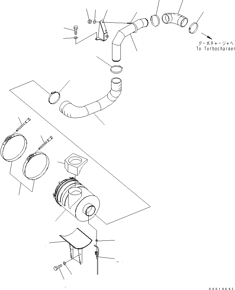 Схема запчастей Komatsu PC450-7 - ВОЗДУХООЧИСТИТЕЛЬ (С ПРЕФИЛЬТР) КОМПОНЕНТЫ ДВИГАТЕЛЯ