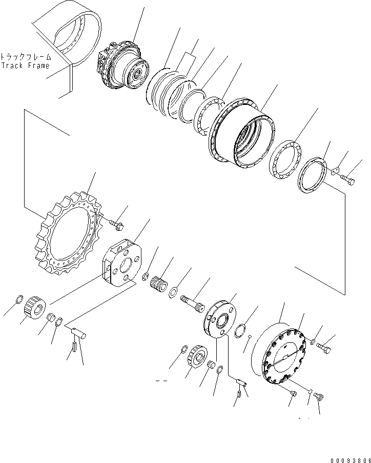 Схема запчастей Komatsu PC450-7 - КОНЕЧНАЯ ПЕРЕДАЧА В СБОРЕ (ПОСТАВЛЯЕМЫЕ ЧАСТИ)(№7-) ОСНОВН. КОМПОНЕНТЫ И РЕМКОМПЛЕКТЫ