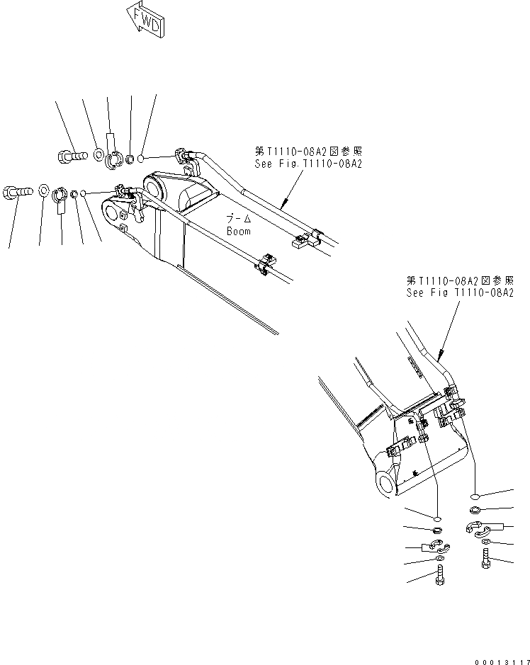 Схема запчастей Komatsu PC450-7-M1 - СТРЕЛА (ЭЛЕМЕНТЫ) (С ДОПОЛН. ГИДРОЛИНИЕЙ) РАБОЧЕЕ ОБОРУДОВАНИЕ