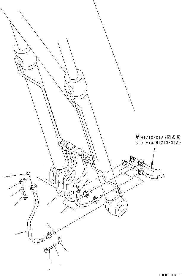 Схема запчастей Komatsu PC450-7K - ГИДРОЛИНИЯ СТРЕЛЫ (/) ГИДРАВЛИКА