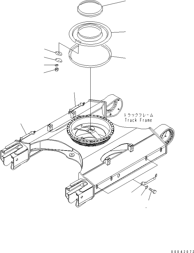 Схема запчастей Komatsu PC450-8 - ГУСЕНИЧНАЯ РАМА (РЕЗЕРВУАР Д/СМАЗКИ И СТУПЕНИ)(№7-) ХОДОВАЯ