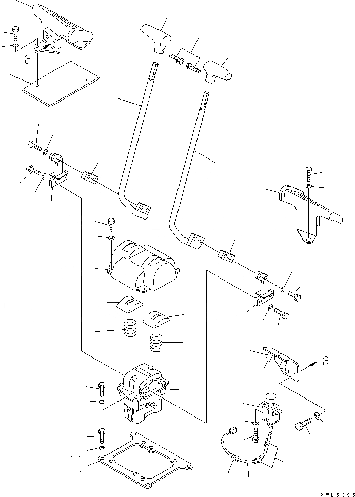 Схема запчастей Komatsu PC450LC-6 - ОСНОВН. КОНСТРУКЦИЯ (РЫЧАН УПРАВЛ-Я ХОДОМ) (БЕЗ ПЕДАЛИ) (ПОГРУЗ.)(№9-999) КАБИНА ОПЕРАТОРА И СИСТЕМА УПРАВЛЕНИЯ