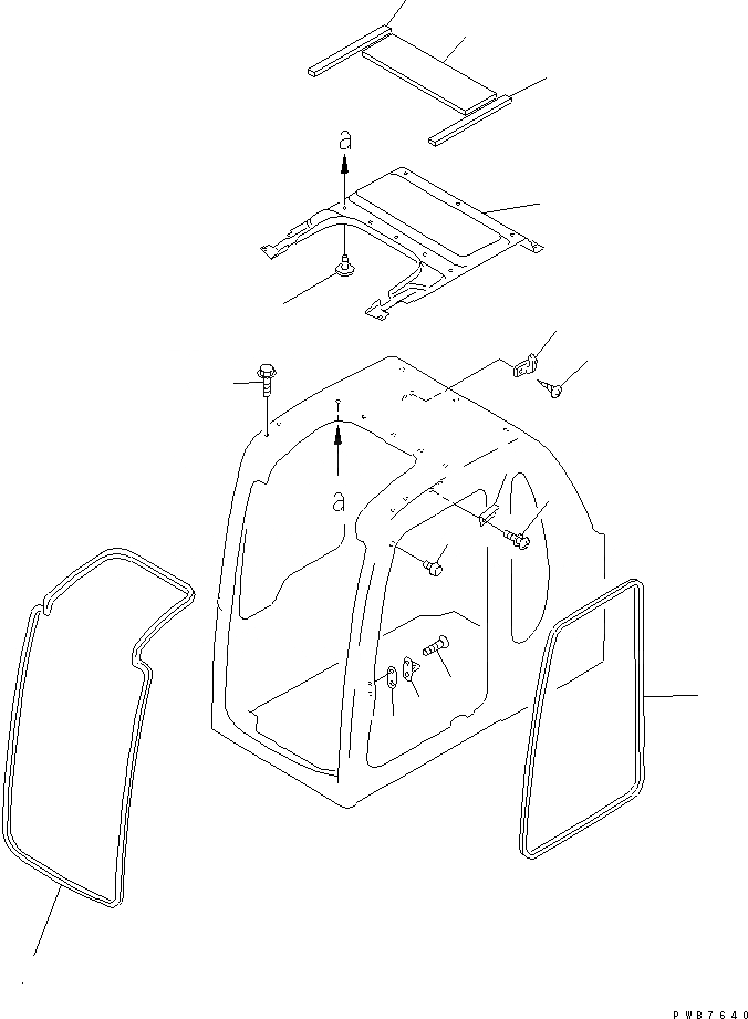 Схема запчастей Komatsu PC450LC-6 - КАБИНА (ВНУТР. ПОКРЫТИЕ) (ДЛЯ POWER СДВИГ. ВВЕРХ ОКНА)(№-) ОСНОВН. КОМПОНЕНТЫ И РЕМКОМПЛЕКТЫ
