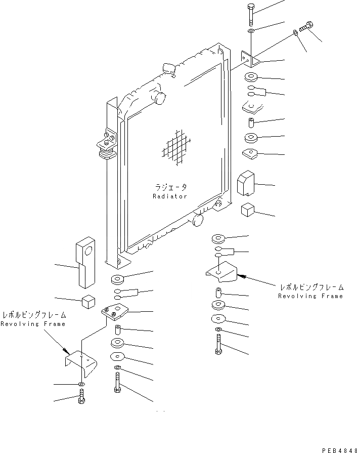 Схема запчастей Komatsu PC450LC-6K - ОХЛАЖД-Е (КРЕПЛЕНИЕ РАДИАТОРА)(№K-K999) СИСТЕМА ОХЛАЖДЕНИЯ