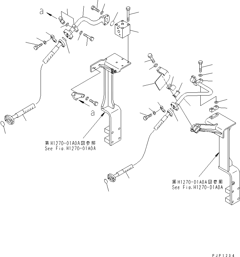 Схема запчастей Komatsu PC450LC-6K - НАВЕСНОЕ ОБОРУД-Е (CROSS КЛАПАН И КОРПУС)(№K-) ГИДРАВЛИКА