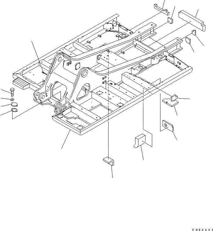 Схема запчастей Komatsu PC450LC-6K - ОСНОВНАЯ РАМА(№K-K7) ОСНОВНАЯ РАМА И ЕЕ ЧАСТИ