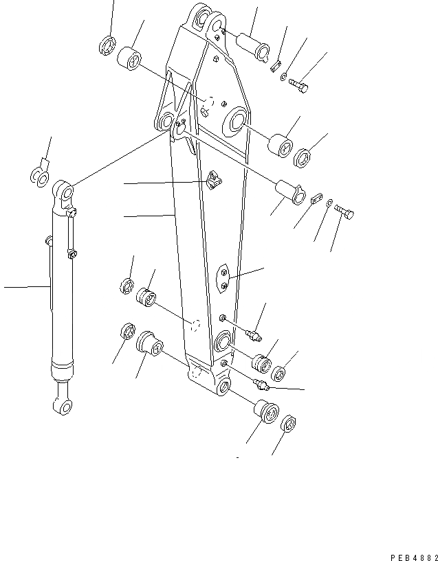Схема запчастей Komatsu PC450LC-6K - РУКОЯТЬ (.9M) (С ДОПОЛН. ГИДРОЛИНИЕЙ) РАБОЧЕЕ ОБОРУДОВАНИЕ