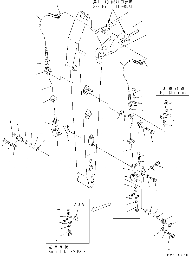 Схема запчастей Komatsu PC450LC-6K - РУКОЯТЬ (.M) (ДОПОЛН. ГИДРОЛИНИЯ)(№K-K999) РАБОЧЕЕ ОБОРУДОВАНИЕ