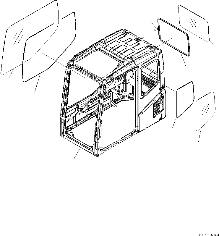 Схема запчастей Komatsu PC450LC-7 - ОСНОВН. КОНСТРУКЦИЯ (КАБИНА) (КАРЬЕРН. СПЕЦИФ-Я) КАБИНА ОПЕРАТОРА И СИСТЕМА УПРАВЛЕНИЯ