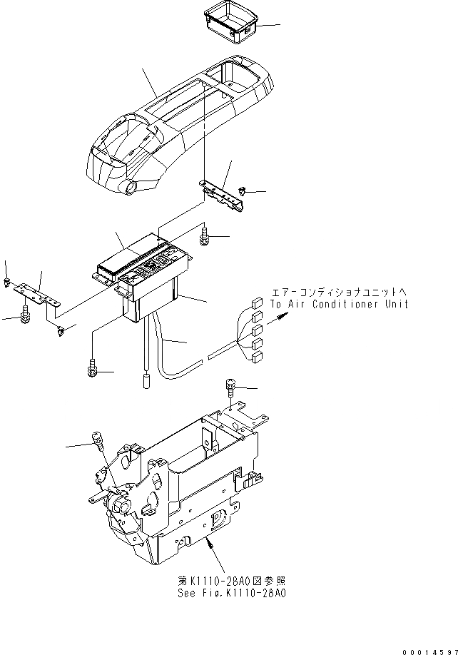 Схема запчастей Komatsu PC450LC-7 - ОСНОВН. КОНСТРУКЦИЯ (ПОЛ) (КОНСОЛЬ) (ВЕРХН.) (БЕЗ РАДИО) (ЛЕВ.)(№-) КАБИНА ОПЕРАТОРА И СИСТЕМА УПРАВЛЕНИЯ