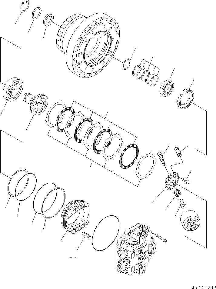 Схема запчастей Komatsu PC450LC-7 - МОТОР ХОДА (ЛЕВ.) (/)(№7-) ОСНОВН. КОМПОНЕНТЫ И РЕМКОМПЛЕКТЫ