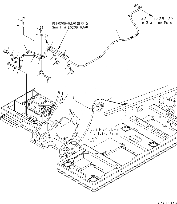 Схема запчастей Komatsu PC450LC-7-M1 - ЭЛЕКТРОПРОВОДКА (ПРОВОДКА СТАРТЕРА) (ПРОВОДКА И КРЕПЛЕНИЕ) ЭЛЕКТРИКА
