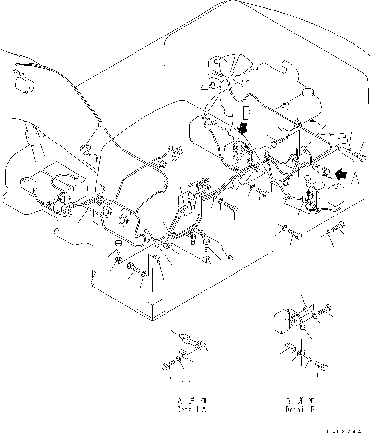 Схема запчастей Komatsu PC450LC-6K-J - ЭЛЕКТРОПРОВОДКА (ОСНОВН. Э/ПРОВОДКА)(№-) ЭЛЕКТРИКА