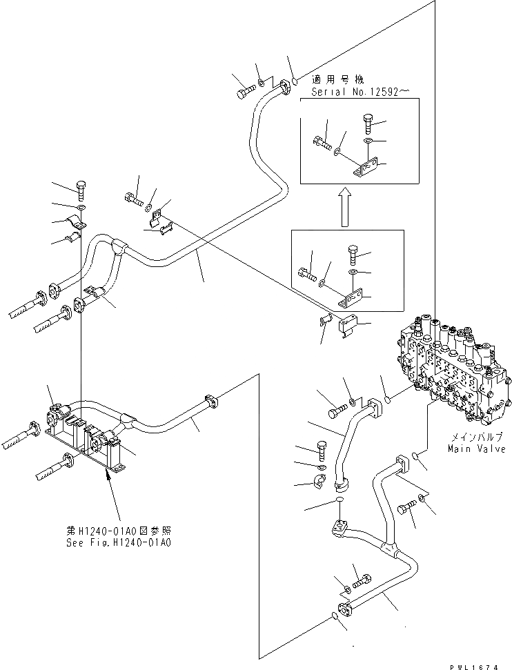 Схема запчастей Komatsu PC450LC-6K-J - ГИДРОЛИНИЯ СТРЕЛЫ (КЛАПАН СТРЕЛЫ) (С ПРЕДОТВРАЩ. СМЕЩЕНИЯ)(№-) ГИДРАВЛИКА