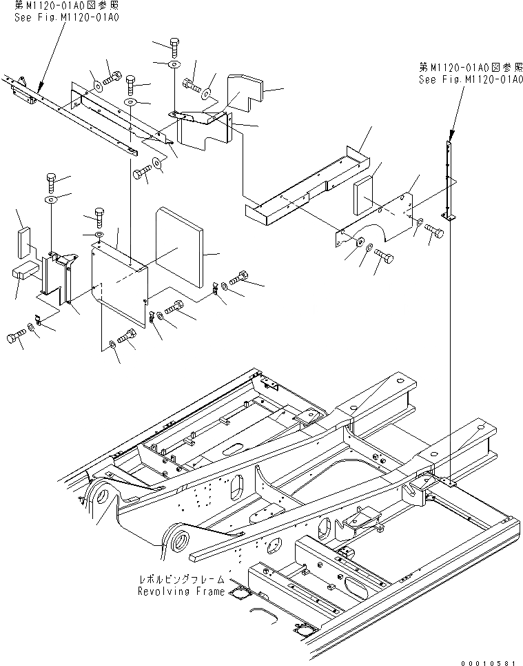 Схема запчастей Komatsu PC450LC-7K - ПЕРЕГОРОДКА. (КАБИНА) (/) ЧАСТИ КОРПУСА