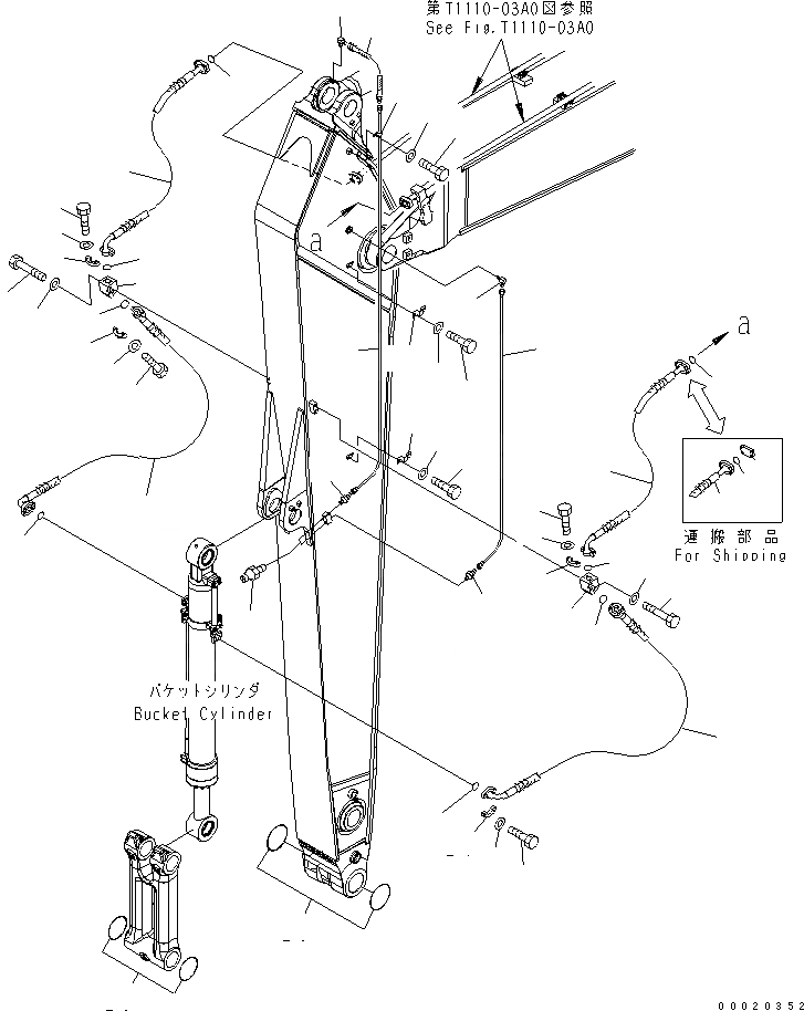 Схема запчастей Komatsu PC450LC-7K - РУКОЯТЬ (.8M) (ПАТРУБКИ ЦИЛИНДРА КОВША И СИСТЕМА СМАЗКИ) РАБОЧЕЕ ОБОРУДОВАНИЕ