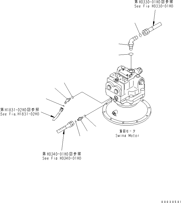 Схема запчастей Komatsu PC450LC-7E0 - МОТОР ПОВОРОТА (СОЕДИНИТЕЛЬН. ЧАСТИ) ПОВОРОТН. КРУГ И КОМПОНЕНТЫ