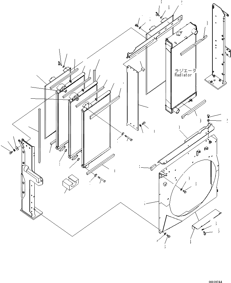 Схема запчастей Komatsu PC450LC-7K-E0 - ОХЛАЖД-Е (МАСЛООХЛАДИТЕЛЬ И КОЖУХ) СИСТЕМА ОХЛАЖДЕНИЯ