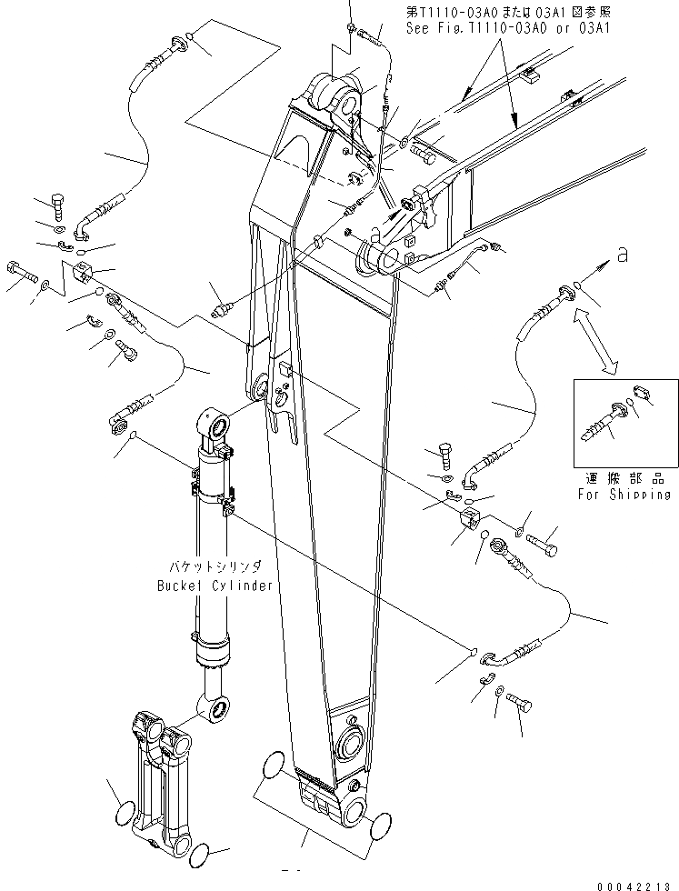 Схема запчастей Komatsu PC450LC-7K-E0 - РУКОЯТЬ (.M) (ПАТРУБКИ ЦИЛИНДРА КОВША И СИСТЕМА СМАЗКИ) РАБОЧЕЕ ОБОРУДОВАНИЕ