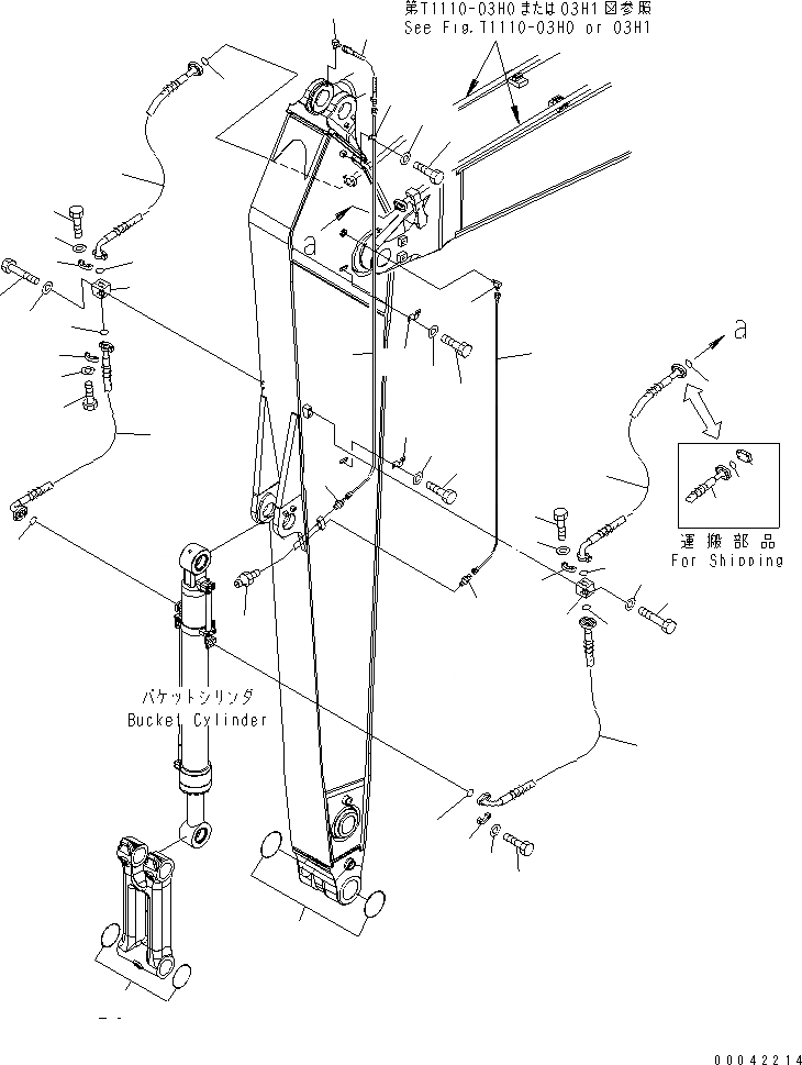 Схема запчастей Komatsu PC450LC-7K-E0 - РУКОЯТЬ (.8M) (ПАТРУБКИ ЦИЛИНДРА КОВША И СИСТЕМА СМАЗКИ) РАБОЧЕЕ ОБОРУДОВАНИЕ