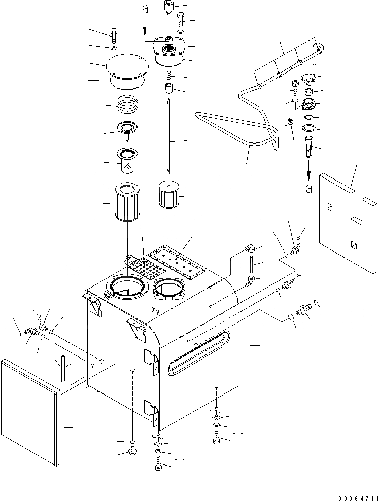 Схема запчастей Komatsu PC450LC-8 - ГИДР. БАК.(№7-) ГИДРАВЛИКА