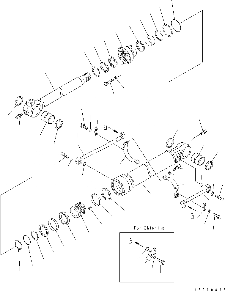 Схема запчастей Komatsu PC450LC-8 - ЦИЛИНДР КОВША (ВНУТР. ЧАСТИ) (ДЛЯ .9M И .M РУКОЯТЬ) (LC DEMO) (№K8-) Y ОСНОВН. КОМПОНЕНТЫ И РЕМКОМПЛЕКТЫ